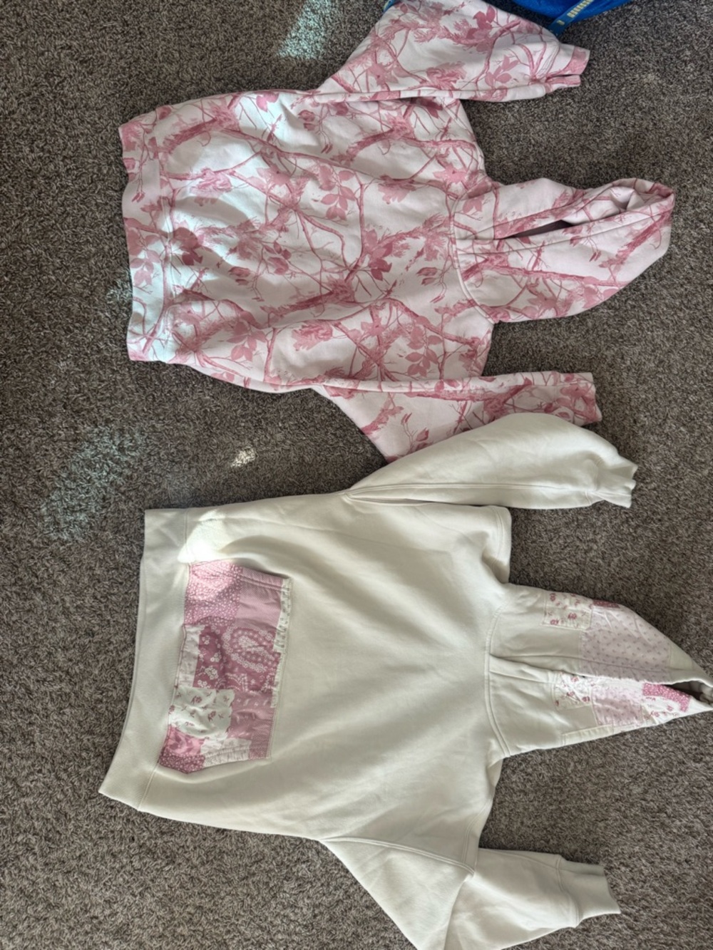 Abercrombie & Fitch Pink Floral Hooded Top & Cream Hooded Pullover Set
